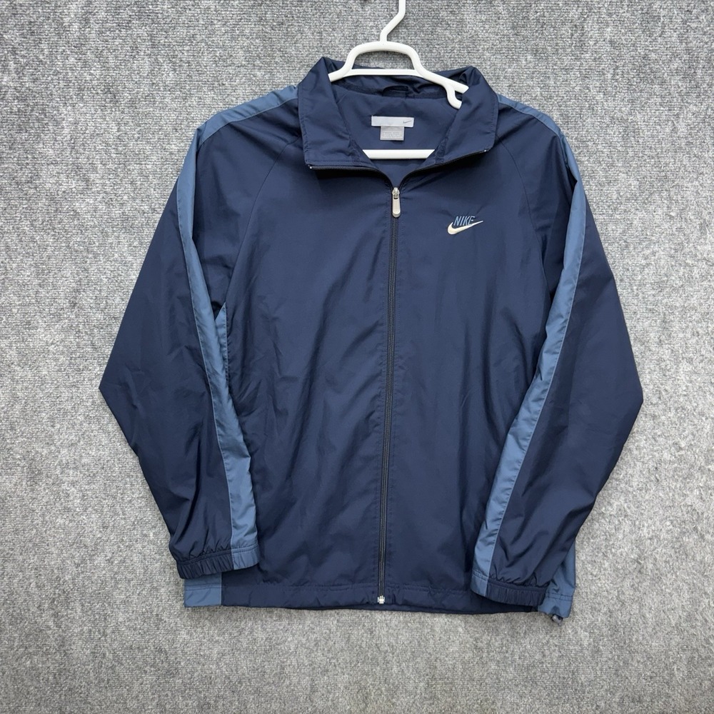 Nike Track Jacket windbreaker full zip blue Men's size Large Activewear running